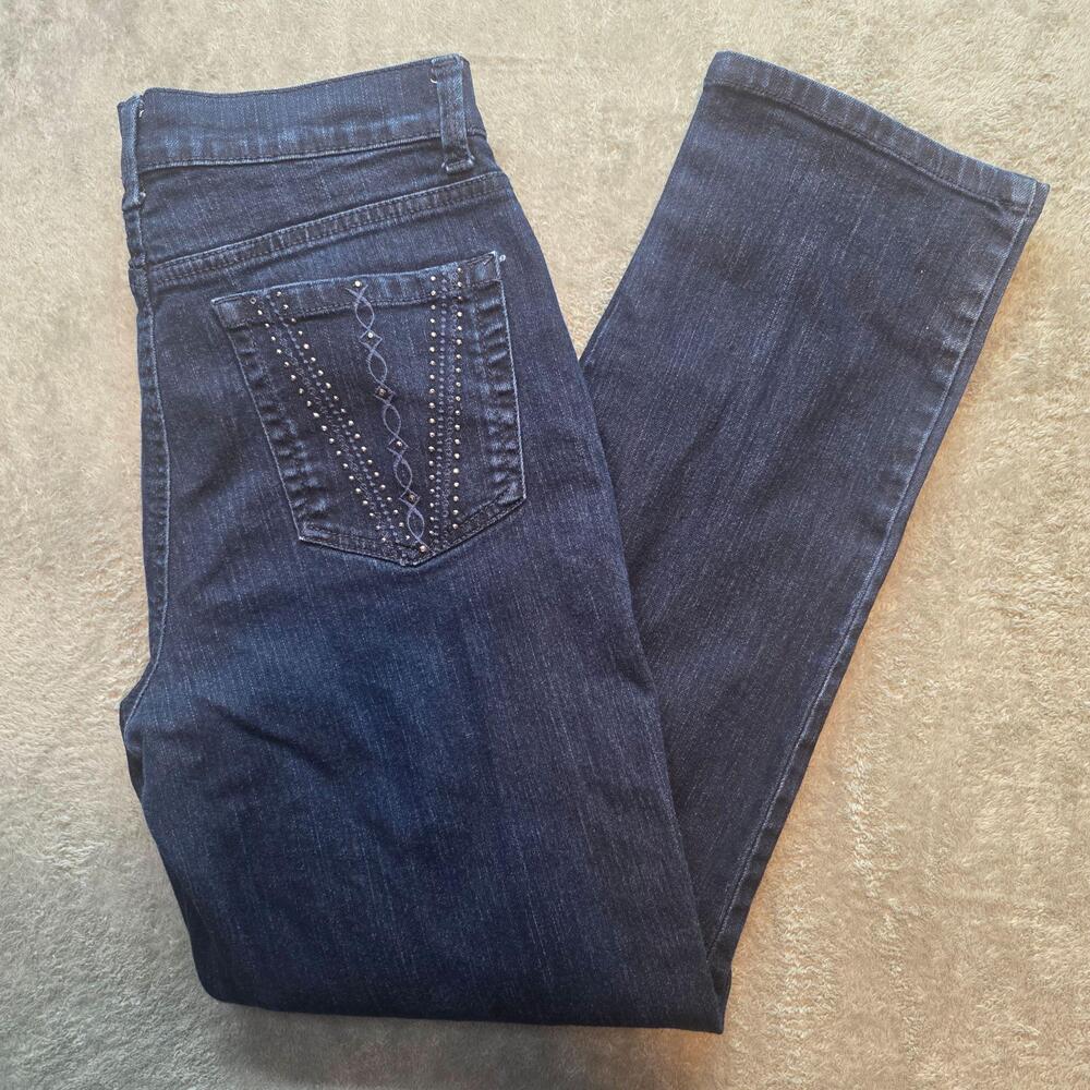 Gloria Vanderbilt Amanda Jeans Womens 6 Blue Dark Wash High Rise Stretch Denim